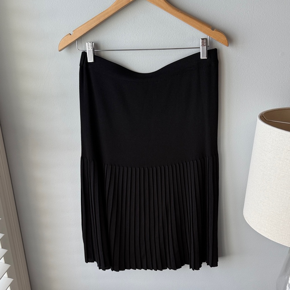 Misook Pleated Hem Midi Skirt